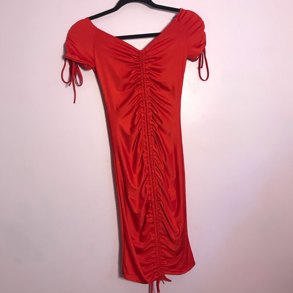 Red ruched dress SOLD❗️